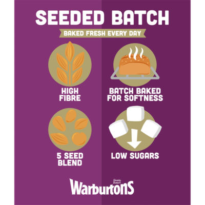 Warburtons Seeded Batch Bread 800G thumbnail 4