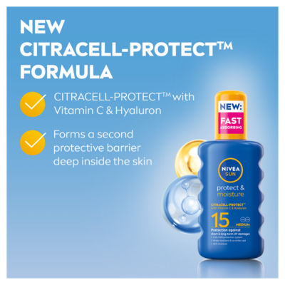 NIVEA  Protect & Moisture Pump Spray Sun Cream SPF15, 200ml thumbnail 3