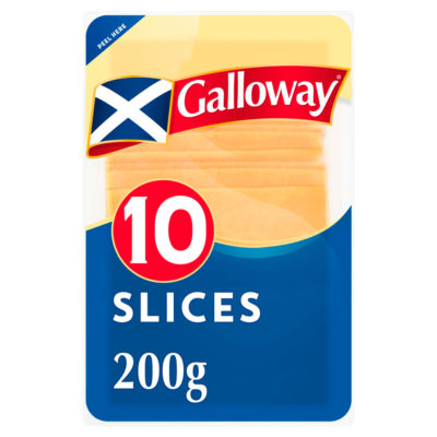 Medium Scottish Coloured Cheddar Cheese 10 Slices 200g