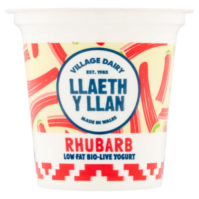 Llaeth y Llan Rhubarb Low Fat Bio-Live Yogurt 125g