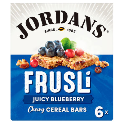 Frusli Juicy Blueberry Chewy Oat Cereal Snack Bars 6 x 25g (150g) thumbnail 2
