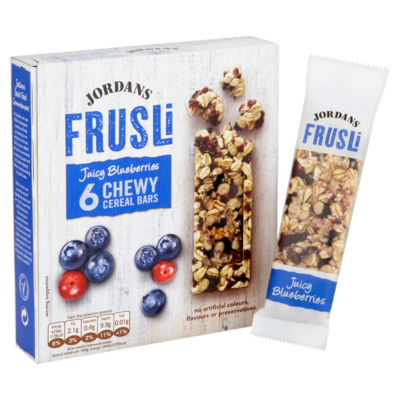 Frusli Juicy Blueberry Chewy Oat Cereal Snack Bars 6 x 25g (150g) thumbnail 3