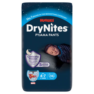 Huggies DryNites Boys Pyjama Pants, 4-7 Yrs (17-30kg)