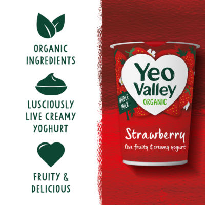 Organic Strawberry Live Fruity & Creamy Yogurt 450g thumbnail 4