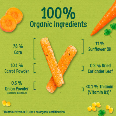 Carrot & Herb Stix Organic Baby Snacks Puffs Multipack 4x15g 10 months+ thumbnail 3