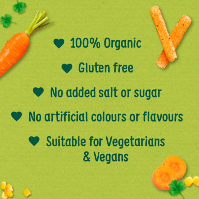 Carrot & Herb Stix Organic Baby Snacks Puffs Multipack 4x15g 10 months+ thumbnail 4