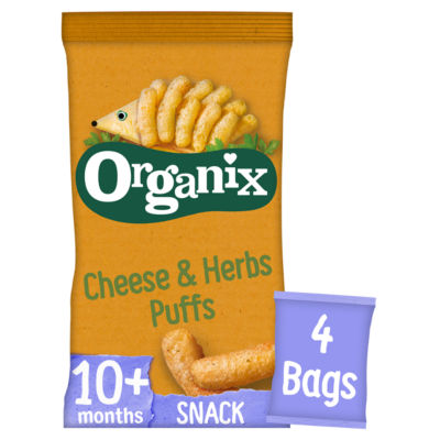 Cheese & Herb Organic Crispy Toddler Puffs Snack Multipack 4x15g 12 months+ thumbnail 2