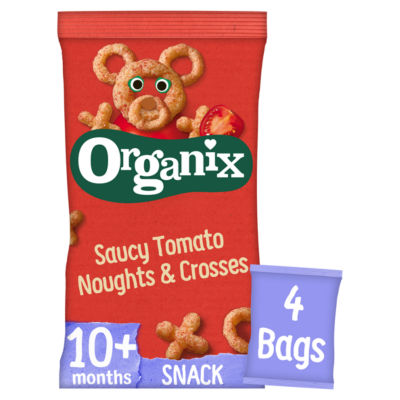 Tomato Noughts & Crosses Organic Baby Snacks Puffs Multipack 4x15g 10 months+ thumbnail 2