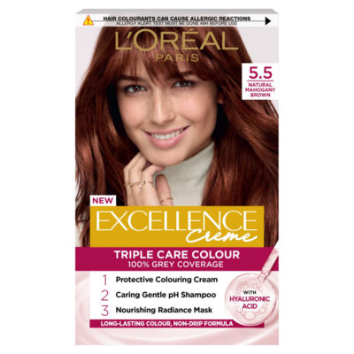 Excellence Créme 5.5 Mahogany Brown: 100% Grey, nourished hair, for a rich deep tone. thumbnail 2