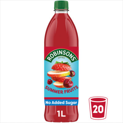 Robinsons Summer Fruits No Added Sugar Squash 1L thumbnail 2
