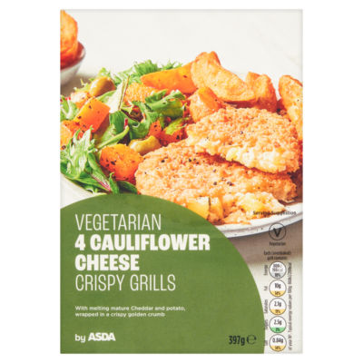 4 Vegetarian Cauliflower Cheese Crispy Grills 397g thumbnail 2