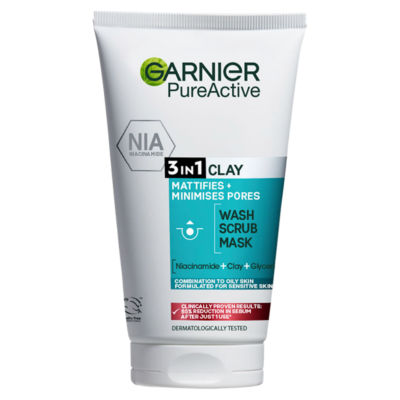 Pure Active 3in1 Clay Mask-Wash-Scrub for Oily Skin 150ml thumbnail 2