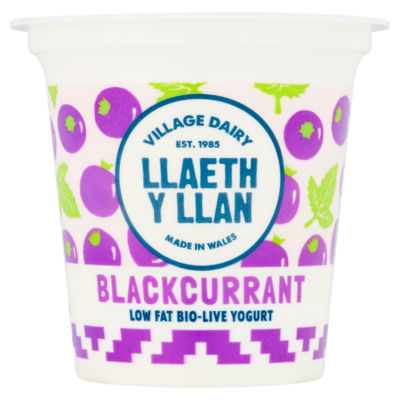 Llaeth y Llan Blackcurrant Low Fat Bio-Live Yogurt 125g