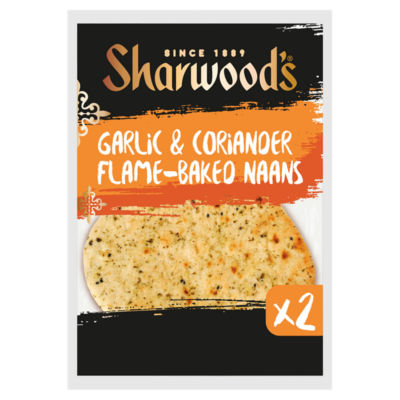 2x Garlic & Coriander Flame-Baked Naan bread thumbnail 2