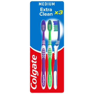 Extra Clean Medium Manual Toothbrush x3 thumbnail 2