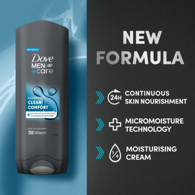 Hydrating Clean Comfort 3-in-1 Hair, Face and Body Wash 250ml thumbnail 3