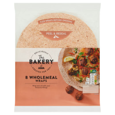 The BAKERY at ASDA 8 Wholemeal Wraps 488g