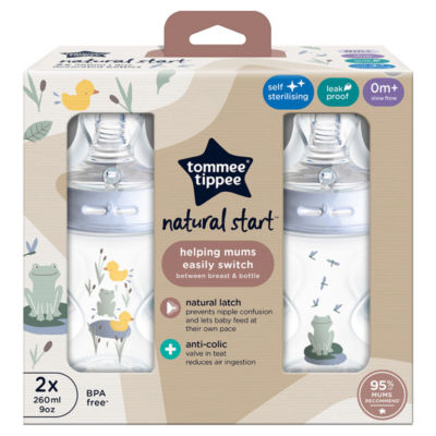 2x 260ml Natural Start Anti-Colic Baby Bottles, Pond Blue, 0m+ thumbnail 2