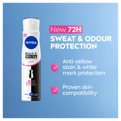 Black & White Invisible Clear 72h Anti-perspirant Deodorant 250ml thumbnail 3