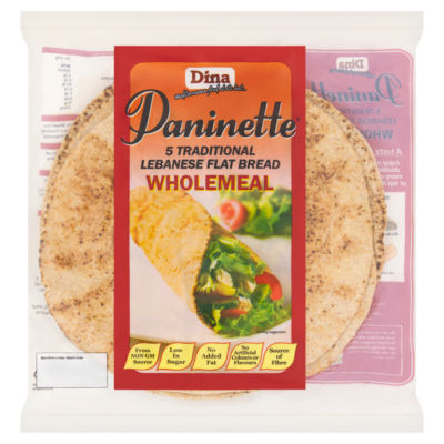 5 Paninette Traditional Lebanese Flat Bread Wholemeal thumbnail 2
