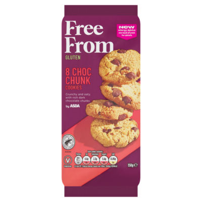 Free From by ASDA 8 Choc Chunk Cookies 150g thumbnail 2