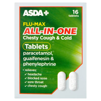 Flu-Max All-in-One Chesty Cough & Cold Tablets 16 Tablets thumbnail 2