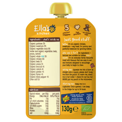 Organic Chicken and Veg Baby Pouch 7+ Months 130g thumbnail 3