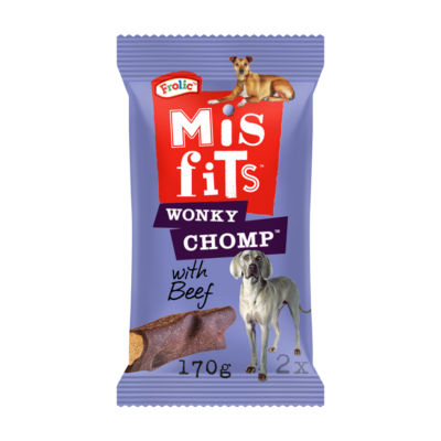 Misfits Wonky Chomp Adult Medium Dog Treats Beef 2 Stick 170g thumbnail 2