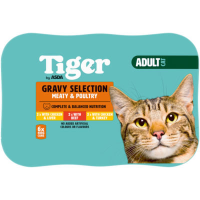 Tiger Gravy Selection Meaty & Poultry Adult Cat 6 x 400g (2.4kg) thumbnail 2