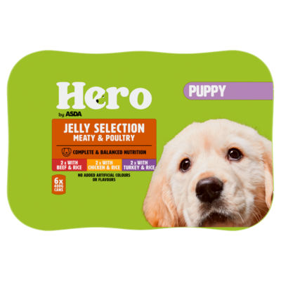 Hero Puppy Jelly Selection Meaty & Poultry 6 x 400g (2.4kg) thumbnail 2