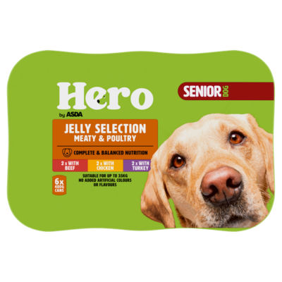 Hero Senior Dog Meaty & Poultry Jelly Selection 6 x 400g (2.4kg) thumbnail 2