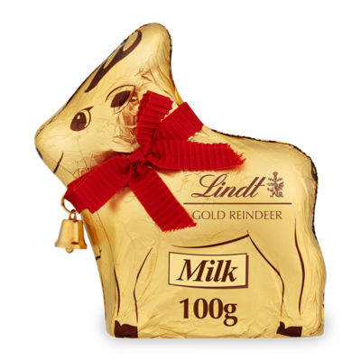 Gold Reindeer Christmas Milk Chocolate 100g thumbnail 2