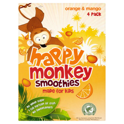 Orange & Mango Smoothies 4 x 180ml