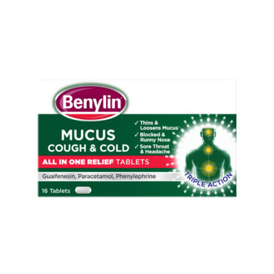 Mucus Cough & Cold All in One Tablets 16 Tablets thumbnail 2