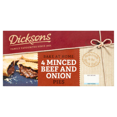 Bake at Home Minced Beef and Onion Pies 4 x 169g