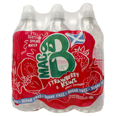 Sugar Free Strawberry & Kiwi Fruit Flavoured Still Scottish Spring Water 6 x 500ml thumbnail 2