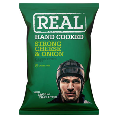 Hand Cooked Strong Cheese & Onion Flavour Potato Crisps 150g thumbnail 2