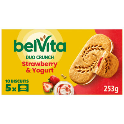 Belvita Strawberry Yogurt Duo Crunch Breakfast Biscuits