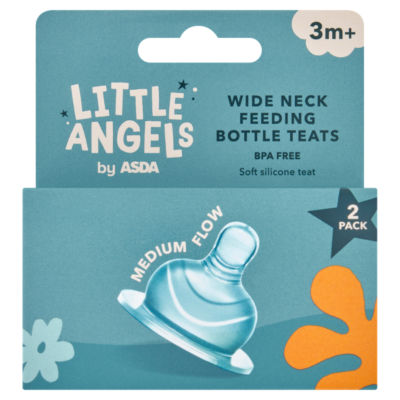 2 Wide Neck Feeding Bottle Teats 3m+ thumbnail 2