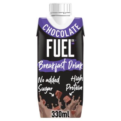 FUEL 10K Chocolate High Protein Milk Breakfast Shake Drink 330ml