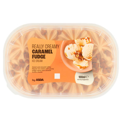 ASDA Really Creamy Caramel Fudge Ice Cream 900ml