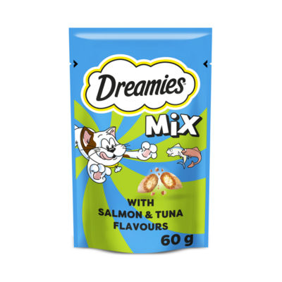 Dreamies Mix Adult & Kitten Cat Treat Biscuits with Salmon & Tuna
