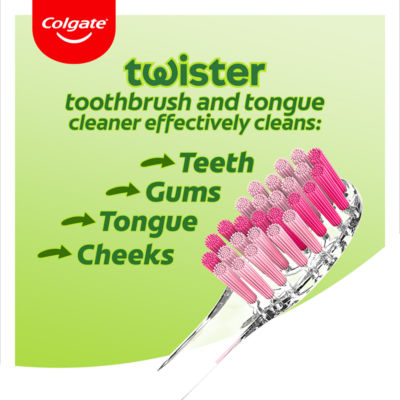 Twister Fresh Medium Manual Toothbrush 2 pack thumbnail 3