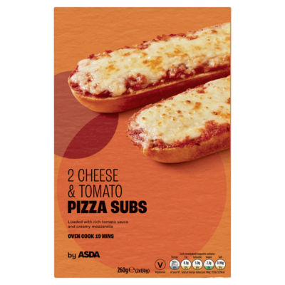 ASDA 2 Cheese & Tomato Pizza Subs