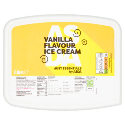 Just Essentials by  Vanilla Flavour Ice Cream 2 Litres thumbnail 2