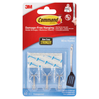 Command Clear Small Wire Hooks with Clear Strips