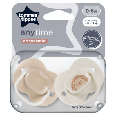 2x Anytime Soother, 0-6 months, Symmetrical, BPA-Free Soothers thumbnail 2