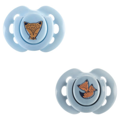 2x Fun Soothers with Steriliser Pod, Symmetrical, BPA Free 0-6m thumbnail 4