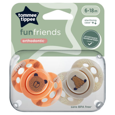 2x Fun Soothers, Symmetrical, BPA-Free, Steriliser Pod, 6-18m thumbnail 2
