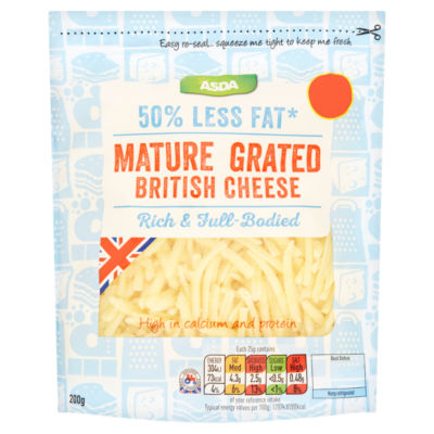 50% Less Fat Mature Grated British Cheese 200g thumbnail 2